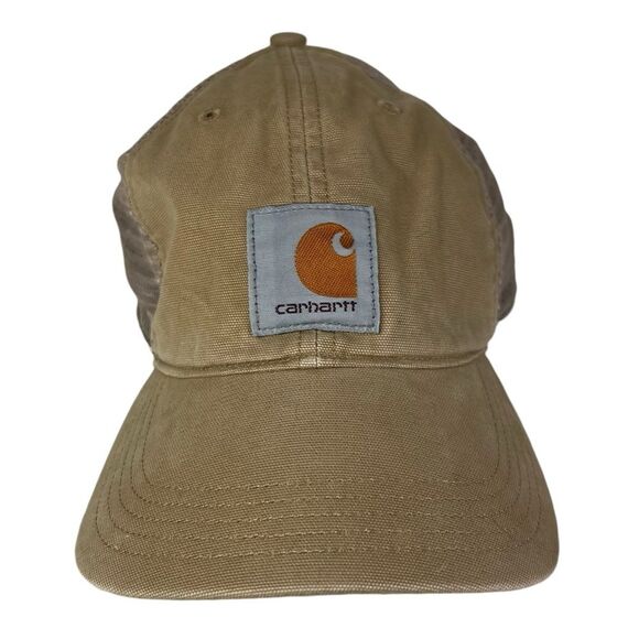 Carhartt Baseball Hat Cotton Tan Lightweight Adjustable Cap Farm Chore Clean - Picture 2 of 8